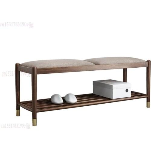 Door Solid Wood Shoe Changing Stool Shoe Rack Wear Shoe Stool Can Sit Storage Stool Simple Nordic Door Stool Home Multi-function