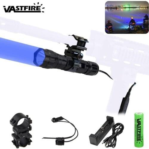 XM-L Q5 Tactical Flashlight 501B Blue Hunting Lantern 20mm Keymod Rail Mount Airsoft Rifle Scope Shot Weapon Light 18650 battery