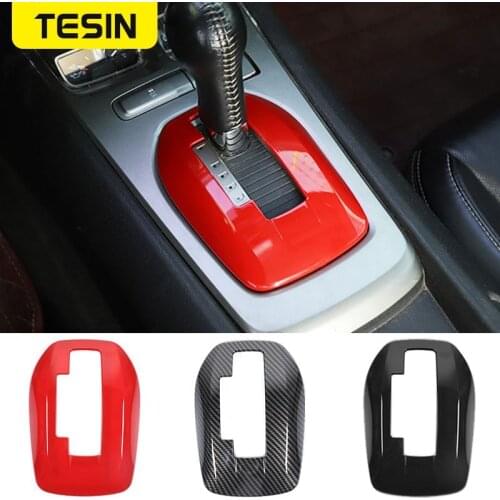 TESIN Interior Mouldings ABS Car Gear Shifter Panel Decoration Cover Stickers Accessories for Chevrolet Camaro 2010-2015