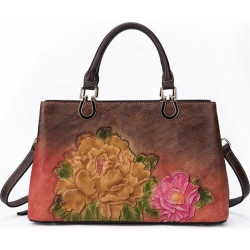 Women Genuine Leather Handbag Fashion Real Leather Party Briefcase Large Capacity Shoulder Bag Female Designer Messenger Bag