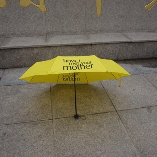 Fashion Yellow How I Met Your Mother Umbrella Beautiful Womens Folding Umbrellas Rain Women Parapluie Parasol Female Rain Gear