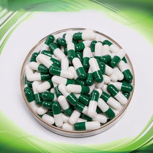 1000Pcs Green And White Empty Hard Gelatin Capsule Size 0# Medicine Pill Capsule