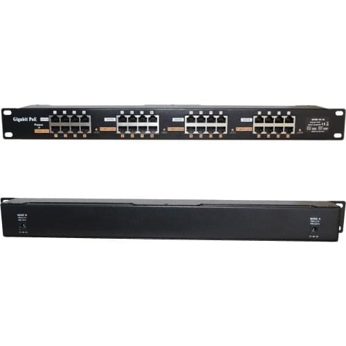 16 Port Gigabit Power over Ethernet PoE injector for 802.3af/Passive 802.3at Devices - Power Supply NOT Included: GPOE-16A-1U