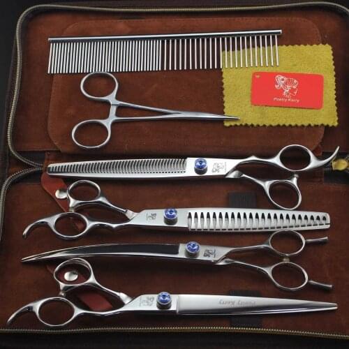 8inch High Quality Pet scissors sets,Straight & Thinning & Curved Scissor,4pcs /set,Free shipping
