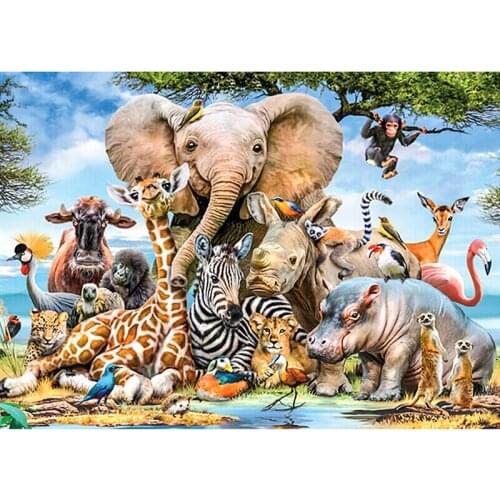 5D DIY Full Square Round Resin Diamond Painting "African Animals" Cross Stitch Embroidery Mosaic New Arrival Home Decoration