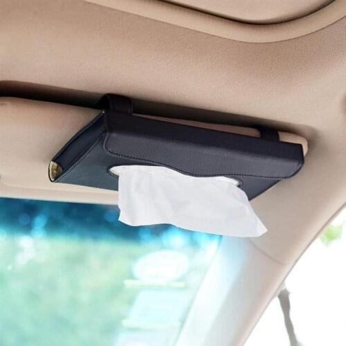 Car Visor Tissue Holder Sun Visor Napkin Holder Tissue Box Holder PU Leather Tissue Box Backseat Tissue Purse Case Holder