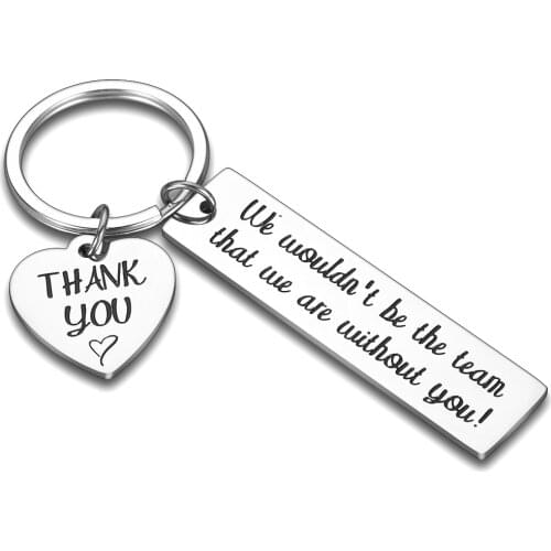 Employee Appreciation Keychain Gift for Coworker Work Team Player Instructor Thank You Key Charm for Leader Social Worker Boss