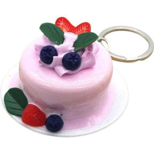 Key Holder Highly Simulated Schoolbag Pendant Cake Food Shape Key Chain for Shoulder Bags Funny Kid Toy Gift