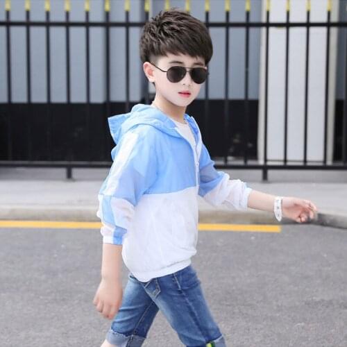 Kids Boys letters printed summer sun protection clothing big virgin new coat casual jacket 6-12 years old