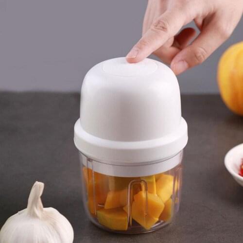 250ml Electric Garlic Masher Mini Wireless Press Mincer Vegetable Meat Fruit Food Grinder Chili Chopper Kitchen Tools Household