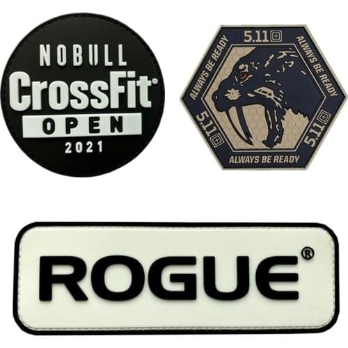 Fitness Crossfit 2021 Rogue PVC Patch Tiger Military Tactical Armband 3D Rubber Badge For Clothes Bag Vest Sticker DIY Appliqued