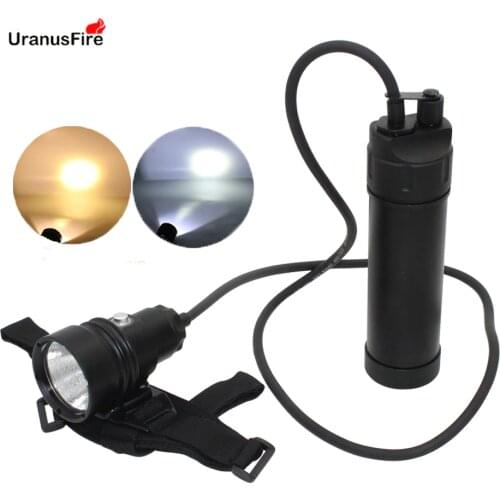 XHP70.2 LED Diving Flashlight Waterproof Underwater Video 100M Powerful Canister Split Type XHP70 Scuba Dive Torch Lamp Light