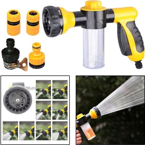 Washing Tool 8 in 1 Jet Spray Gun Soap Dispenser Garden Watering Hose Nozzle Car Washing Tool