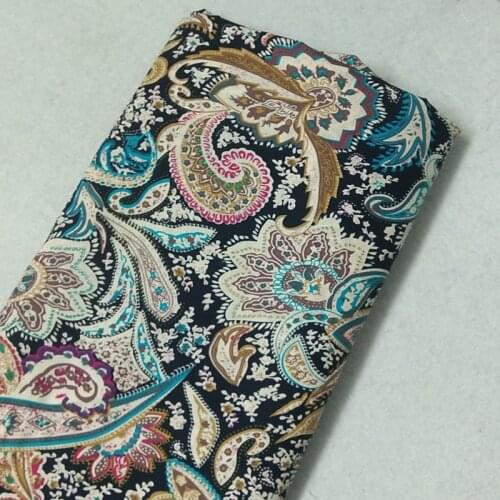 Graceful Colorful Pteris Feather Printed 100% Cotton Poplin Fabric 50x140cm Floral Fabric Patchwork Cloth Dress Tilda Cloth Patc