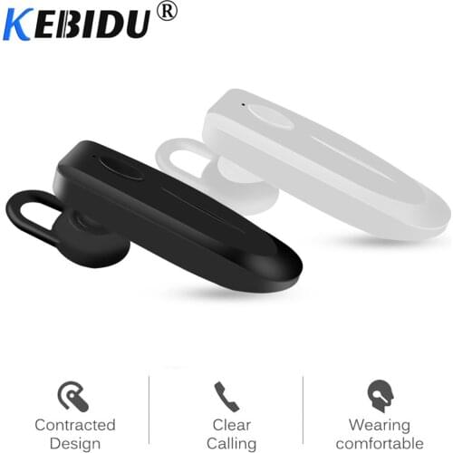 Kebidu Mini Bluetooth Earphone Stereo Bass Bluetooth Headset Handsfree Earloop Wireless Earpiece With Mic For All Smartphone