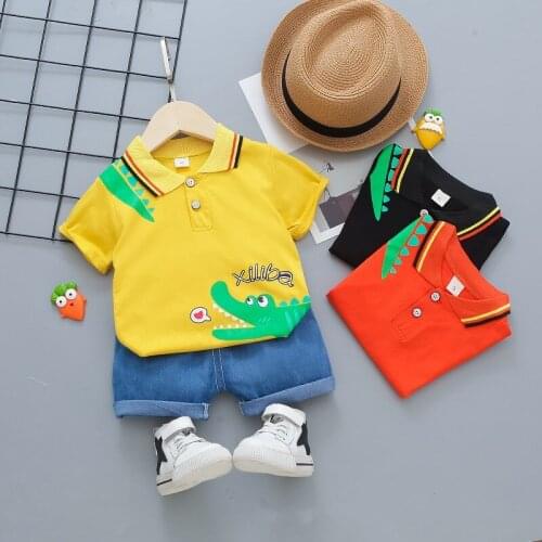 BibiCola Boys summer clothes sets children Fashion style Tie T-shirt +pants kids gentleman suits