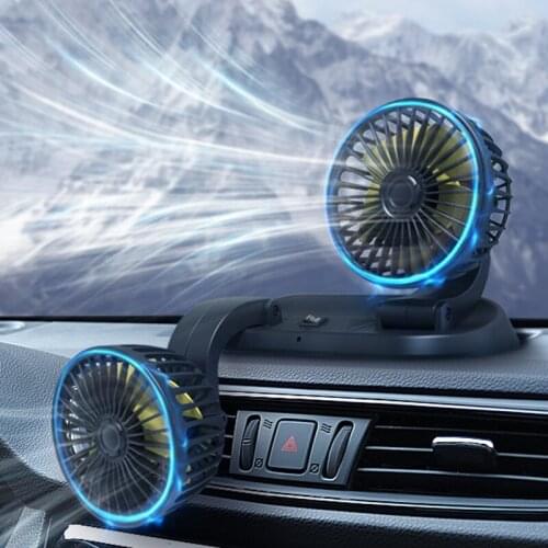 12V/24V Mini Electric Car Fan Low Noise Summer Car Air Conditioner 360 Degree Rotating Cooling Fan car Cooler ventilador