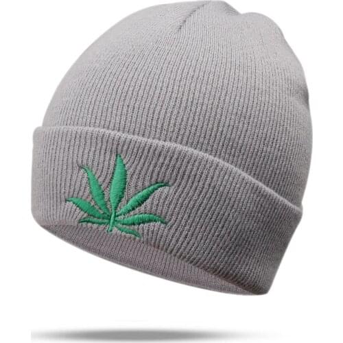 Fashion Men Winter Weed Leaf Beanie Hats Warm Hip Hop Punk Knitting Hats For Women Autumn Woolen Cap Skullies шапка мужская 2021