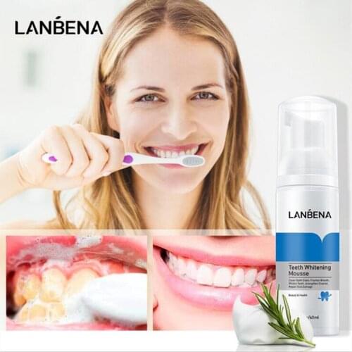 LANBENA Teeth Whitening Mousse Oral Care Tooth Cleaning Toothpaste Dental Oral Hygiene Remove Stains Plaque Bleaching Tool