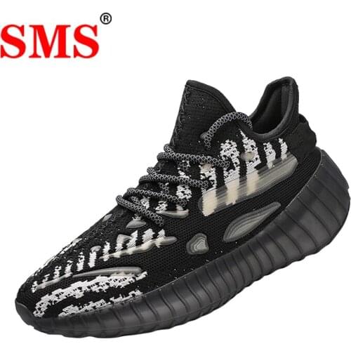 SMS New Men Shoes Sneakers Breathable Lightweight Running Shoes Luminous Popcorn Bottom Lace Up Mesh Comfortable Casual Shoes