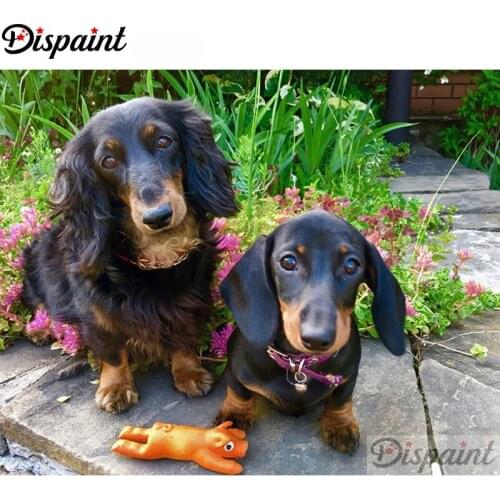 Dispaint 3D Diamond Painting "Animal dog" DIY Full Rhinestones Drill Cross-stitch Kits Square Round Diamond Embroidery A25969