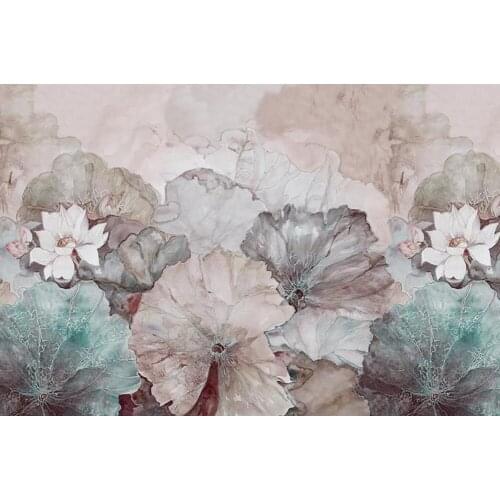 CJSIR Custom Wall Paper 3D Wallpaper Chinese Lotus Wall Decor Painting Wallpapers for Living Room Dining Room Bedroom Flower