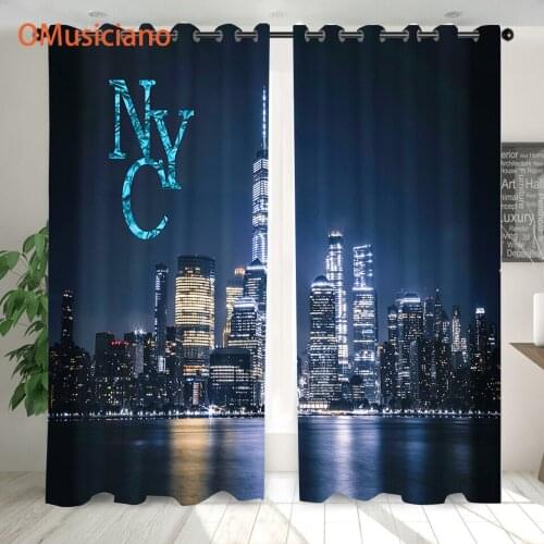 New York city night view living room bedroom blackout curtains /shading curtain/Decorative curtains