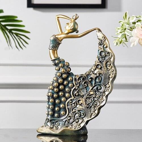 Peacock Dancer Figurine Art Dancing Statue Office Decor Ornaments Crafts