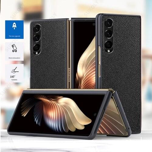 Shockproof Leather Flip Hybrid Tempered glass all-inclusive Cover For Samsung Galaxy Z Fold 2 Z Fold 3 Case