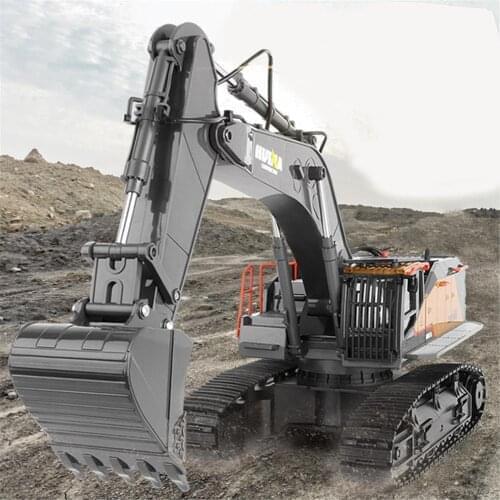 HUINA 1592 RC Excavator 1/14 Radio Controlled Truck Remote Control Car Hobby Excavation Christmas Toys for Boys Youth Gift