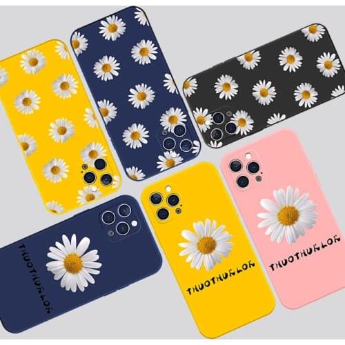 Luxury Flower Phone Cases For iPhone 12 Mini X S 11 Pro Max Case 7 8 6 Plus SE 2020 XR Back Cover Chrysanthemum Soft TPU Coque