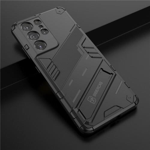 Luxury Armor Cyber Shockproof Case For Samsung Galaxy S21 Ultra S21 Plus M31 M51 A02 A22 Light Slim Stand Holder Cover Fundas