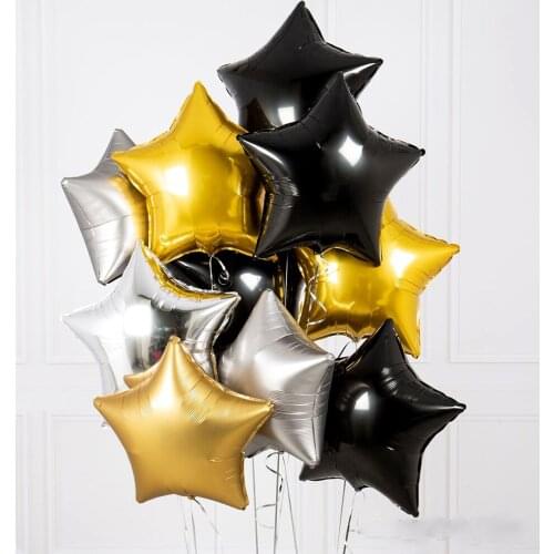 12pcs 18 inch Pink White Star Helium Foil Balloons Baby Shower Girls Happy Birthday Party Supplies 1st Party Decoration Air Ball