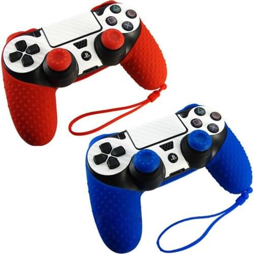 Silicone Case For Playstation 4 ps4 controller case Non-slip+JoyStick Caps for Dualshock 4 ps4 Gamepad protector Silicona PS4