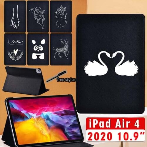 Ipad air 4 case Folding Tablet cover for IPad Air 4 2020 10.9 Inch High Quality Black PU Leather Stand Folio Cover