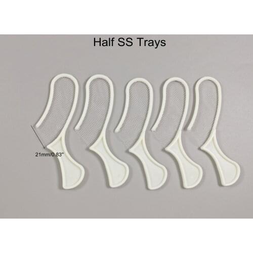 Dental Bite Impression Trays Triple Registration White Denture Tray Net Half SS Sideless Posterior