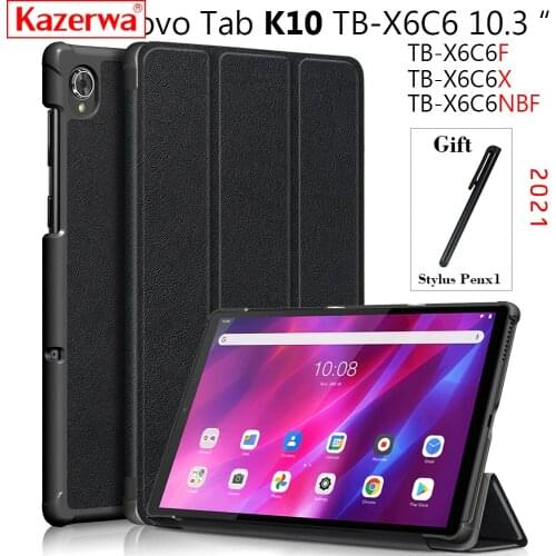 Flip Smart PC Shell For Lenovo Tab K10 TB-X6C6 10.3 inch 2021 case Tablet Funda For Lenovo Tab K10 TB-X6C6F TB-X6C6X\NBF Cover