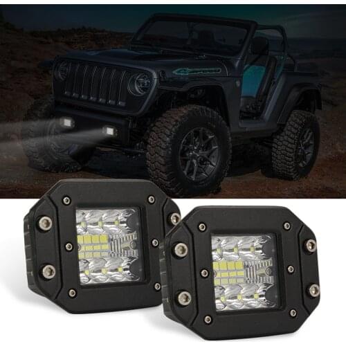 48W 4800LM Embedded Spot Flood Car LED Work Lights Auto Truck SUV Boat Off-Road Lamp Flush Mount