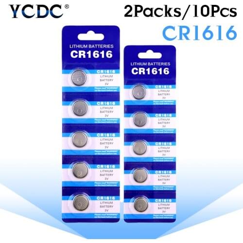 YCDC 10pcs 3V BR1616 ECR1616 5021LC CR1616 Watch Button Coin Cell Lithium Battery Single Use for Remote Control