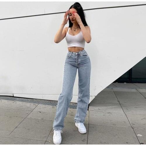 2021 New Womens Butterfly Print High Waist Straight-Leg Jeans for Party Vacation Dating Holiday Travelling
