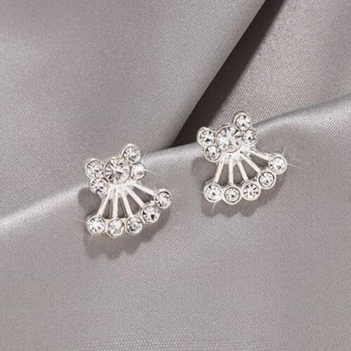 Bow Earring Crystal Stud Earrings For Women Korean Simple Ear Jewelry Wedding Party Gift Mujer Boucle D'oreille