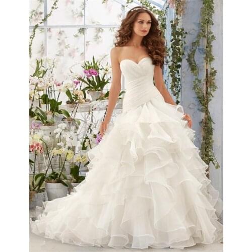 Vestido de noiva Pleated Ruffled Mermaid WEdding Dresses 2016 vestidos de noivas Princess Robe de Mariage