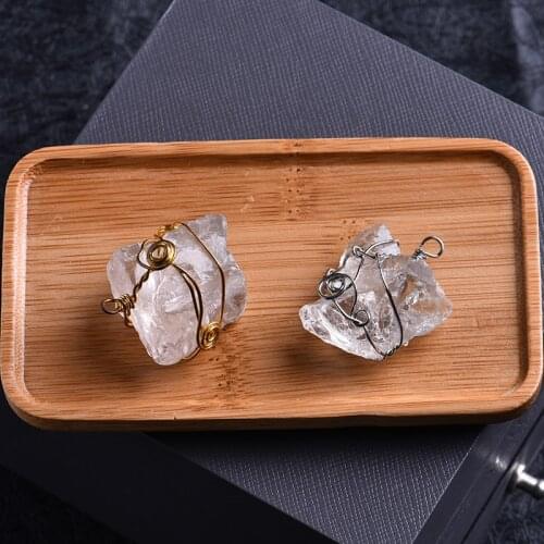 1PC natural white crystal pendant mineral jewelry healing necklace rock crystal men and women decoration necklace pendant