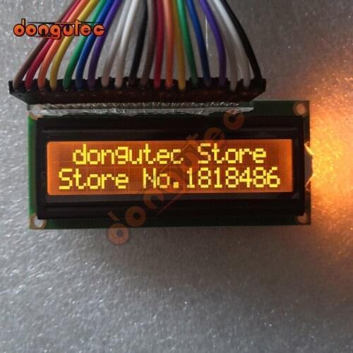 1602 16X2 Character LCD Module Display Screen (Orange Character ) FSTN Negative Black Background
