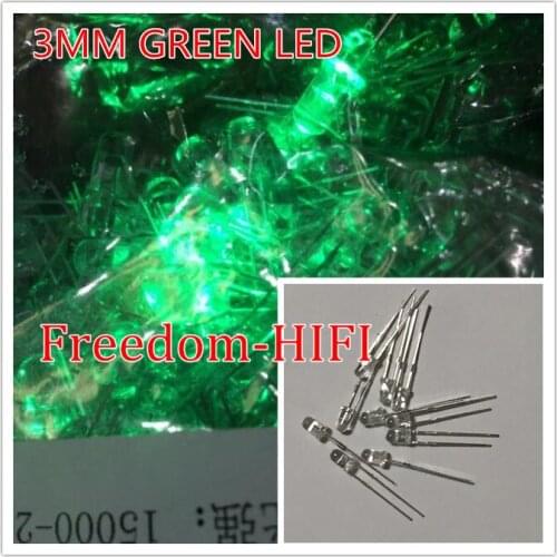 200PCS/LOT 3mm green led light emitting diode Free shipping F3MM LED DIODES GREEN 520-570NM 2.0-3.6V 20MA