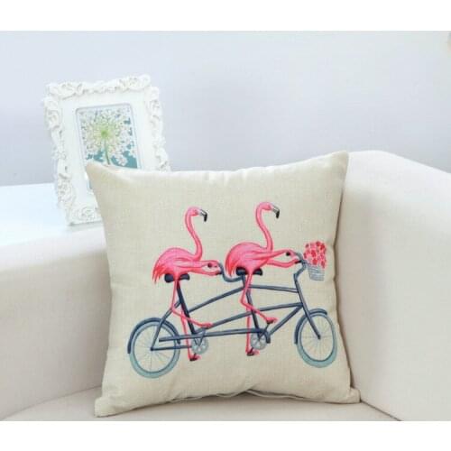 45X45Cm Seat Sofa Embrace Pillow Case Home Decor Flamingo Cushion Cover Cotton Linen Decorative Throw Pillow Cover