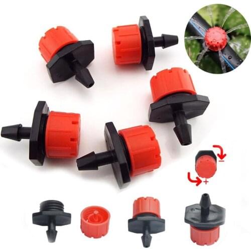 50pcs Adjustable Dripper Micro Drip Irrigation Watering Sprinkler Spray kit Nozzles Self Head 8 Holes Scattering Garden Supplies