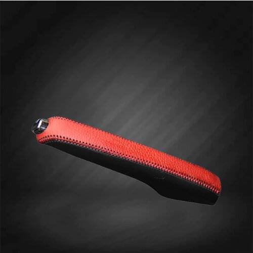 Car Hand Brake Covers Top Layer Leather Case for Suzuki S-cross Handbrake Grips Cover Auto Genuine Leather Handbrake