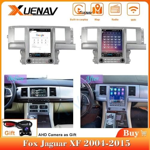 Tesla screen Android 10.0 Radio Multimedia Player Head Unit Built-in Carplay Fox Jaguar XF 2004-2015 Car GPS Navigation