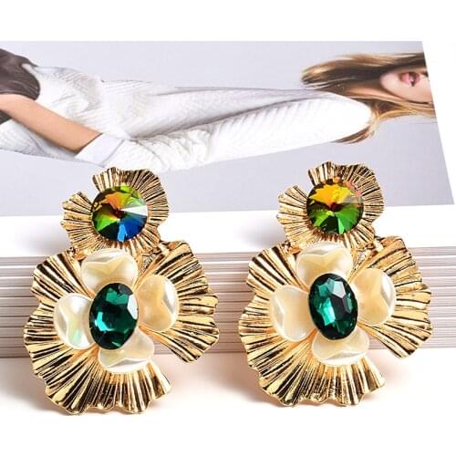 Bohemian Fashion Resin Crystal Earrings For Women Charm Party Metal Statement Jewelry Dangle Earrings Wholesale